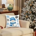 thumbnail image 1 of Blue Christmas Snowman Pillow Cover 18x18 inch, Super Soft Short Plush Washable Cushion Case, Hidden Zipper Holiday Decor for Sofa Bed Home Christmas Decoration, 1 of 6