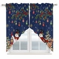 thumbnail image 1 of Blue Christmas Snowman Swag Valances for Windows 2 Pack, Kitchen Window Curtains 36 Inch Length, Xmas Snowflake Elk Tree Balls Privacy Swag Curtains for Living Room/Bathroom with Rod Pocket 36"x36", 1 of 8