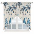 thumbnail image 1 of Blue Christmas Swag Valances for Windows, Kitchen Curtains 36 Inch Length 2 Panels Set, Xmas Gnomes Balls Tree Snowflake Gifts Short Curtains for Small Windows Rod Pocket Cafe Curtains Drapes 28"x36", 1 of 8