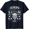 thumbnail image 1 of Blue Christmas T-Shirt with White Design Snowflakes & 'Astrid's', 1 of 5