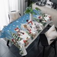 thumbnail image 1 of Blue Christmas Table Cloth Waterproof Tablecloths, Snowman Xmas Tree Snowflake Winter Tablecloth Dining Table Cover for Kitchen Party Tabletop Outdoor, Rectangle Tablecloth 54x108 Inch, 1 of 9
