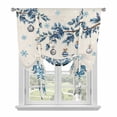 thumbnail image 1 of Blue Christmas Tie Up Curtains for Windows, Adjustable Balloon Window Shades, Xmas Gnomes Balls Tree Snowflake Gifts Kitchen Window Treatments Farmhouse Short Curtains with Rod Pocket 42"x45", 1 of 8