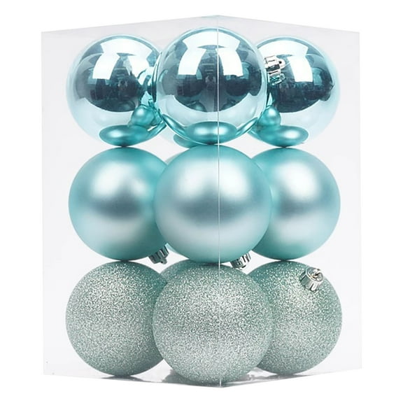 Blue Christmas Tree Bauble Ornaments Set Of 12 Pieces Hanging Decor For Holiday Party Home Decoration 6Cm Ball Ornament Shiny Finish Metal Christmas Decoration For Xmas Tree Festive Orname