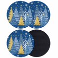 thumbnail image 1 of Blue Christmas Tree Coasters Set of 4, Absorbent Coasters for Drinks, Blue Golden Xmas Tree Snowflake Winter Coaster for Desk Coffee Table Protection, Home Decor House Warming Gifts 4", 1 of 8