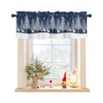 Blue Christmas Tree Curtain Valances for Windows Treatment Tier