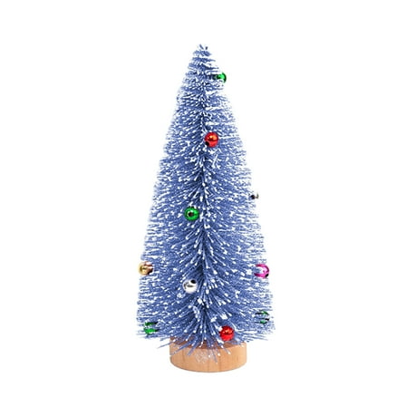 Blue Christmas Tree Decoration 25 Cm Plastic Desktop Display For Home Office Holiday Party Door Decor