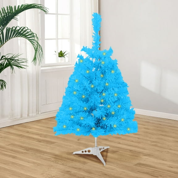 Blue Christmas Tree,Led Christmas Tree Products Pre-Lit Christmas Tree, Blue Christmas Tree With Twinkling Led Lights - Blue,Artificial Mini Tree Premium Hinged Spruce Artificial Christmas Tree