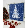 thumbnail image 1 of Blue Christmas Tree Shower Curtain, Snowflake Xmas Tree Waterproof Polyester Fabric Winter Bathtub Curtain, Blue Balls Christmas Bathroom Decor Set with Hooks 36 x 72 Inches, 1 of 6