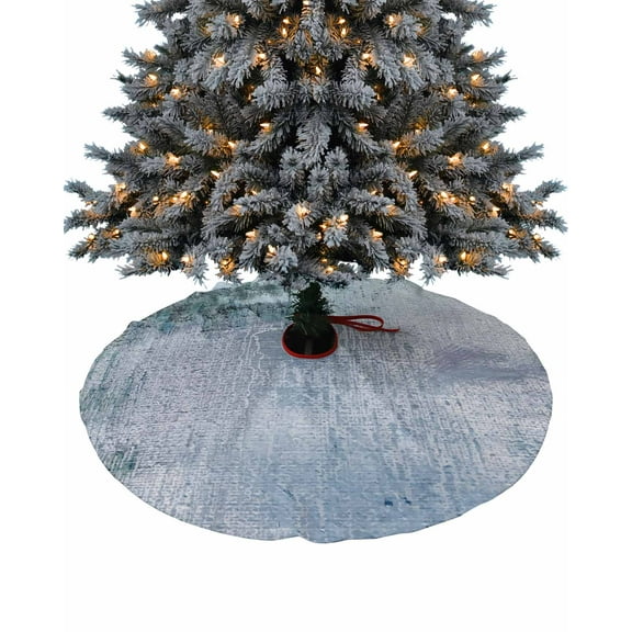 Blue Christmas Tree Skirt 36 Inches Large Christmas Skirt Tree, Modern Abstract Vintage Contemporary Art Tree Skirt Christmas Decorations for Fireplace Party Holidays Indoor Outdoor