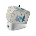 thumbnail image 1 of Blue Christmas Trees Small Toaster Cover 2 Slice, Kitchen Appliance Covers, Navy Winter Snowflakes Retro Beige Toaster Oven Cover with Loop, Bread Machine Cover Polyester Dust Cover Protection, 1 of 4