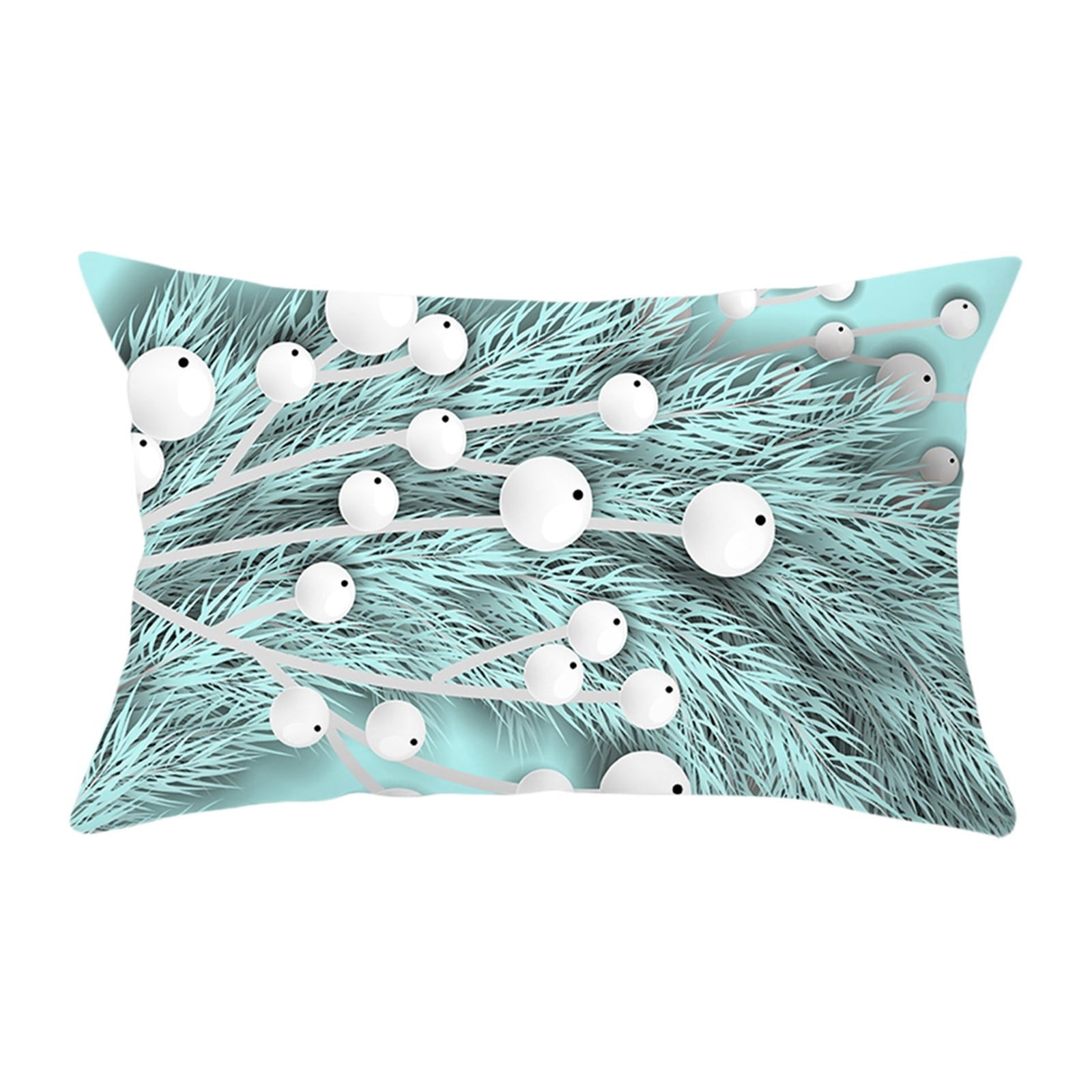 Blue Christmas Velvet Printed Lumbar Pillow Covers and Sofa Cushion