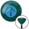 thumbnail image 1 of Blue Circle Directional Arrow Up Green Retro Metal Flake Shift Knob with M16 x 1.5 Insert Auto Brody, 1 of 1