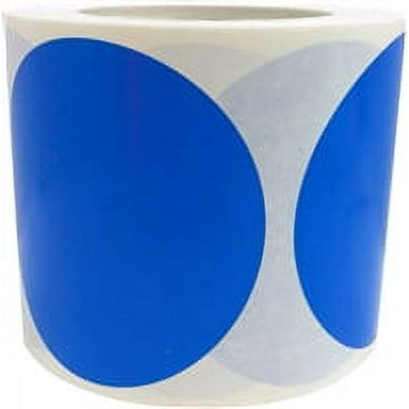 Blue Circle Dot Labels | 4" inches Round - 500 Pack | InStockLabels.com