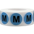 thumbnail image 1 of Blue Circle Medium M Clothing Size Stickers, 3/4 Inch Round, 500 Labels on a Roll, 1 of 3