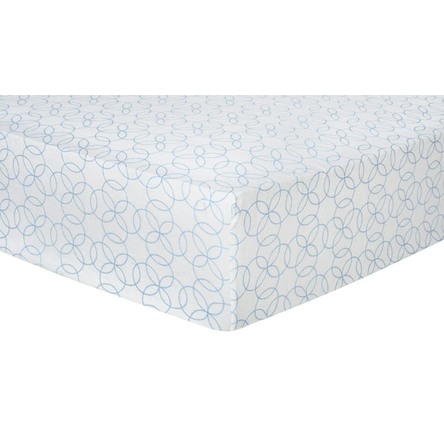 Blue Circles Deluxe Flannel Fitted Crib Sheet