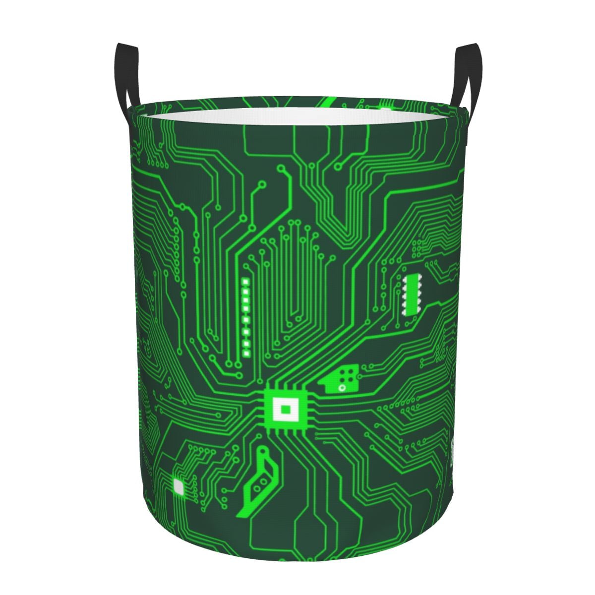 Blue Circuit Board Laundry Basket Collapsible Computer Motherboard ...