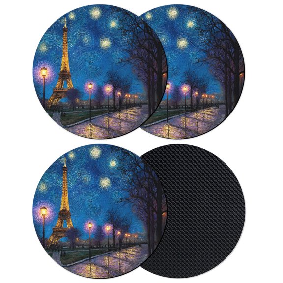 Blue City Coasters Set of 4, Absorbent Coasters for Drinks, Modern Abstract Art Contemporary Luxury Coaster for Desk Coffee Table Protection, Home Decor House Warming Gifts 4"