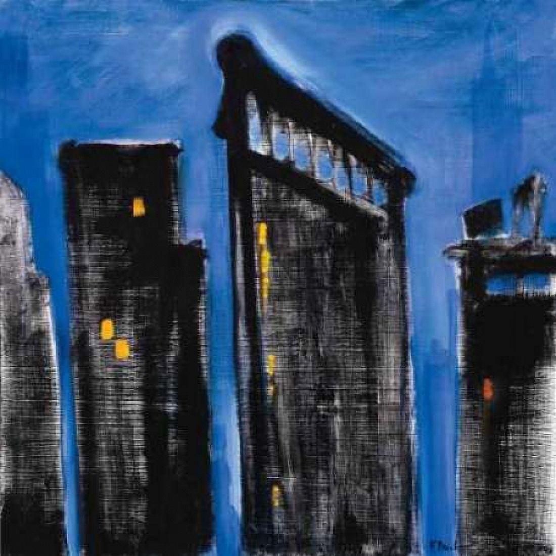 Blue Cityscape Canvas Art - Paul Brent (24 x 24)