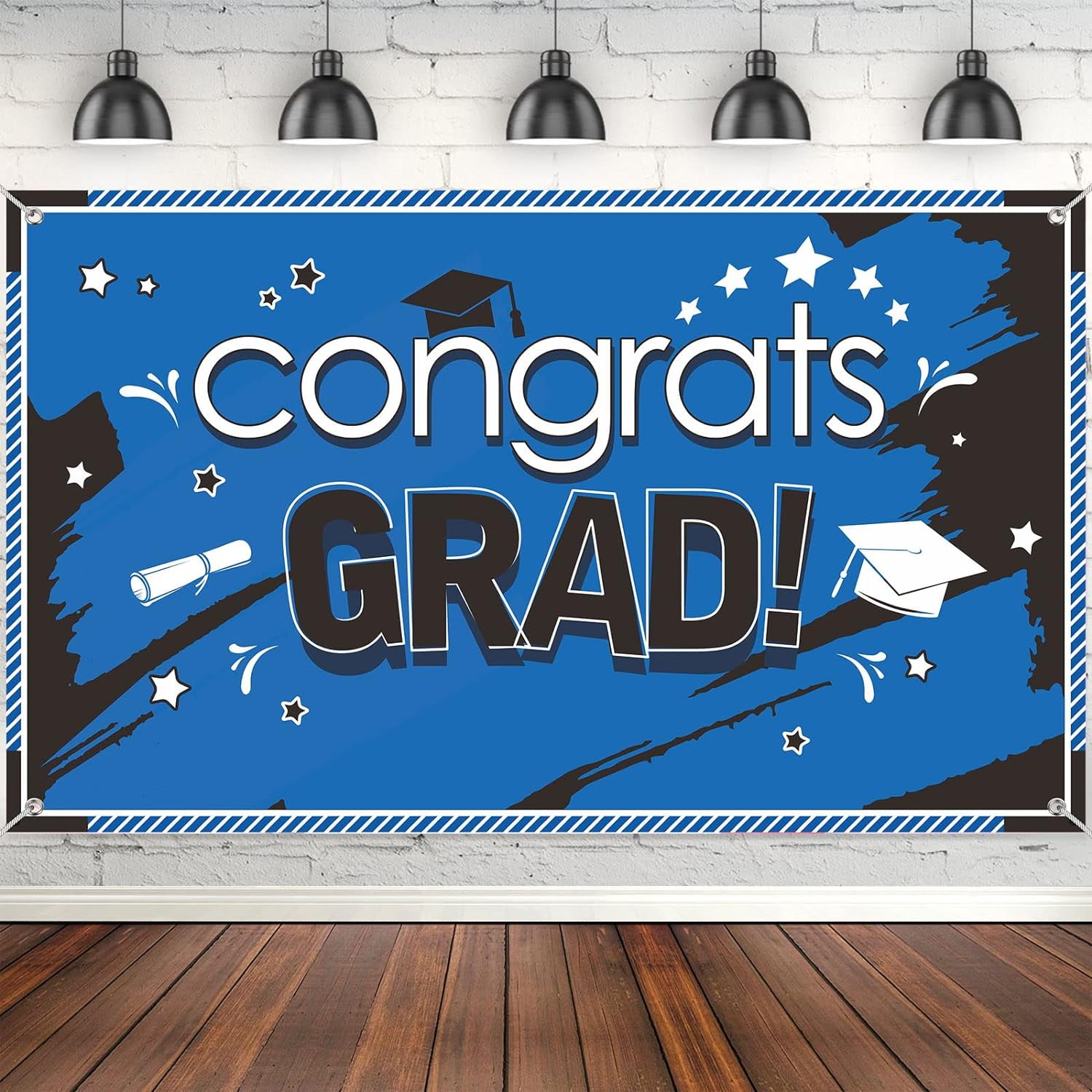 Blue Class of 2025 Congrats Grad Banner for Graduation Party Supplies ...