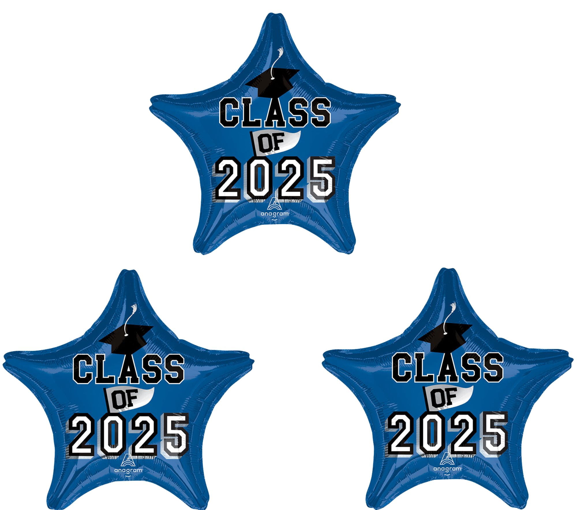 Blue Class of 2025 Graduation party 3 pc balloons Decorations supplies ...