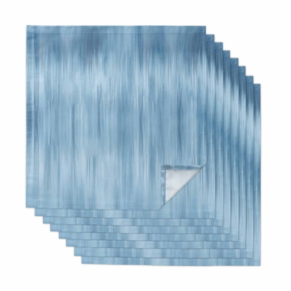 Blue Cloth Napkins, Modern Abstract Art Ombre Striped Washable and Reusable Dinner Napkins Set of 8, Table Napkin for Kitchen Party Birthday Wedding Hotel Housewarming 20"x20"