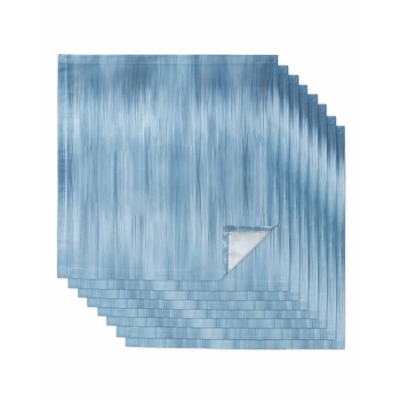 Blue Cloth Napkins Set of 8 Reusable Dinner Napkins, Modern Abstract Art Ombre Striped Cocktail Napkin Washable Table Napkins for Wedding/Holiday Party/Baby Shower 20"x20"