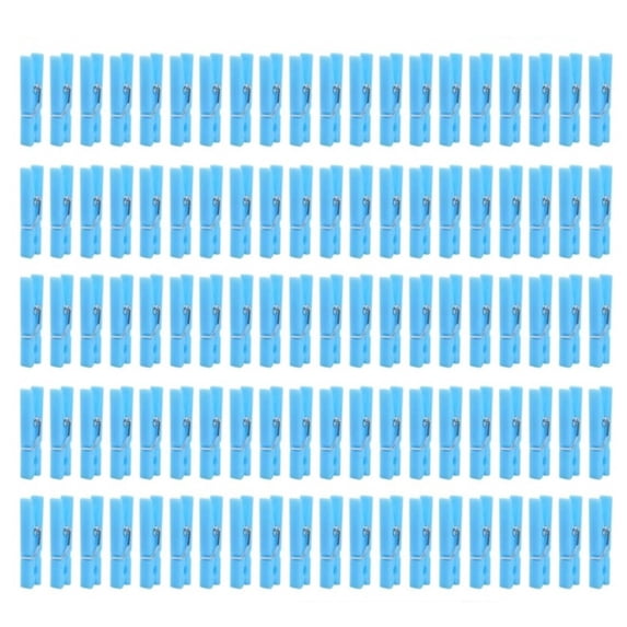 Blue Clothes Pins Bulk Set of 100,Little Blue DIY Clothespins,Mini Clip for Baby Shower Keepsakes,Utility Plastic Decorative Clothespins,Clothes Pins for Baby Shower Pins (Blue)