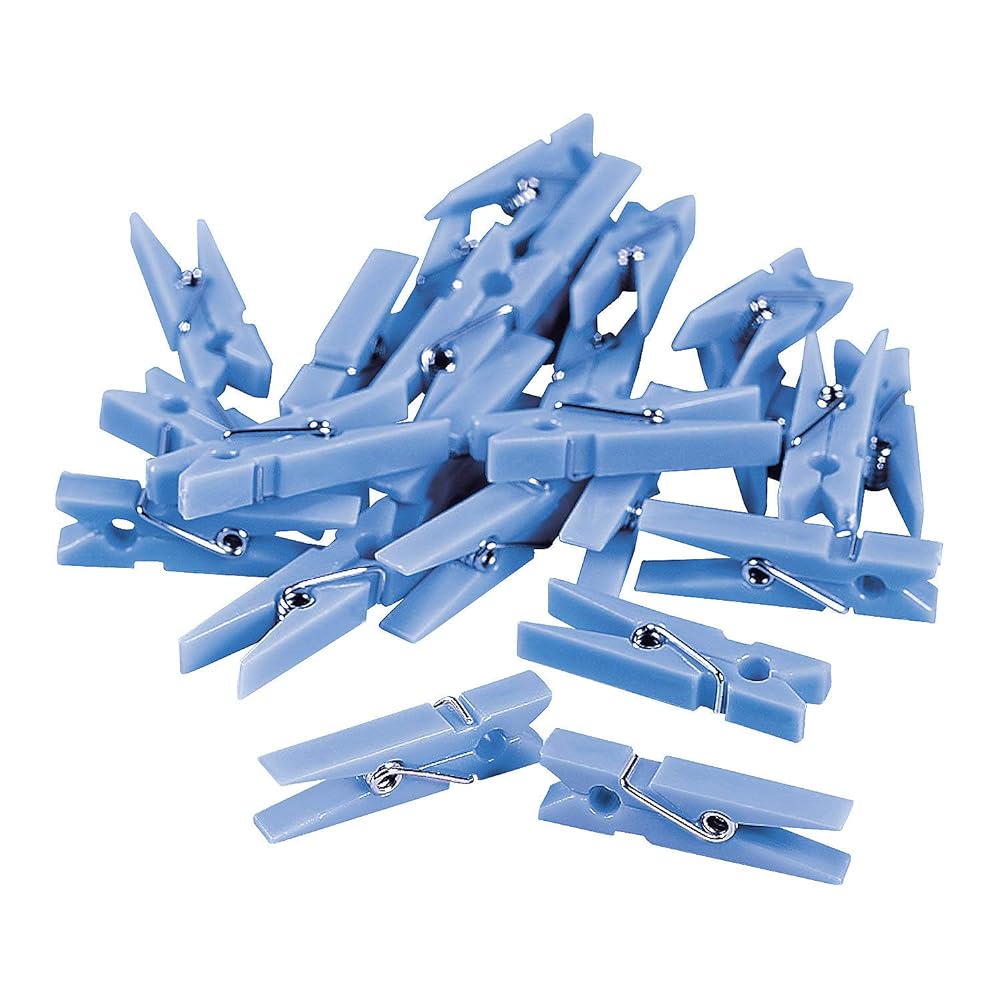Blue Clothes Pins (Bulk Set Of 48) Gender Reveal, Baby Shower And Party