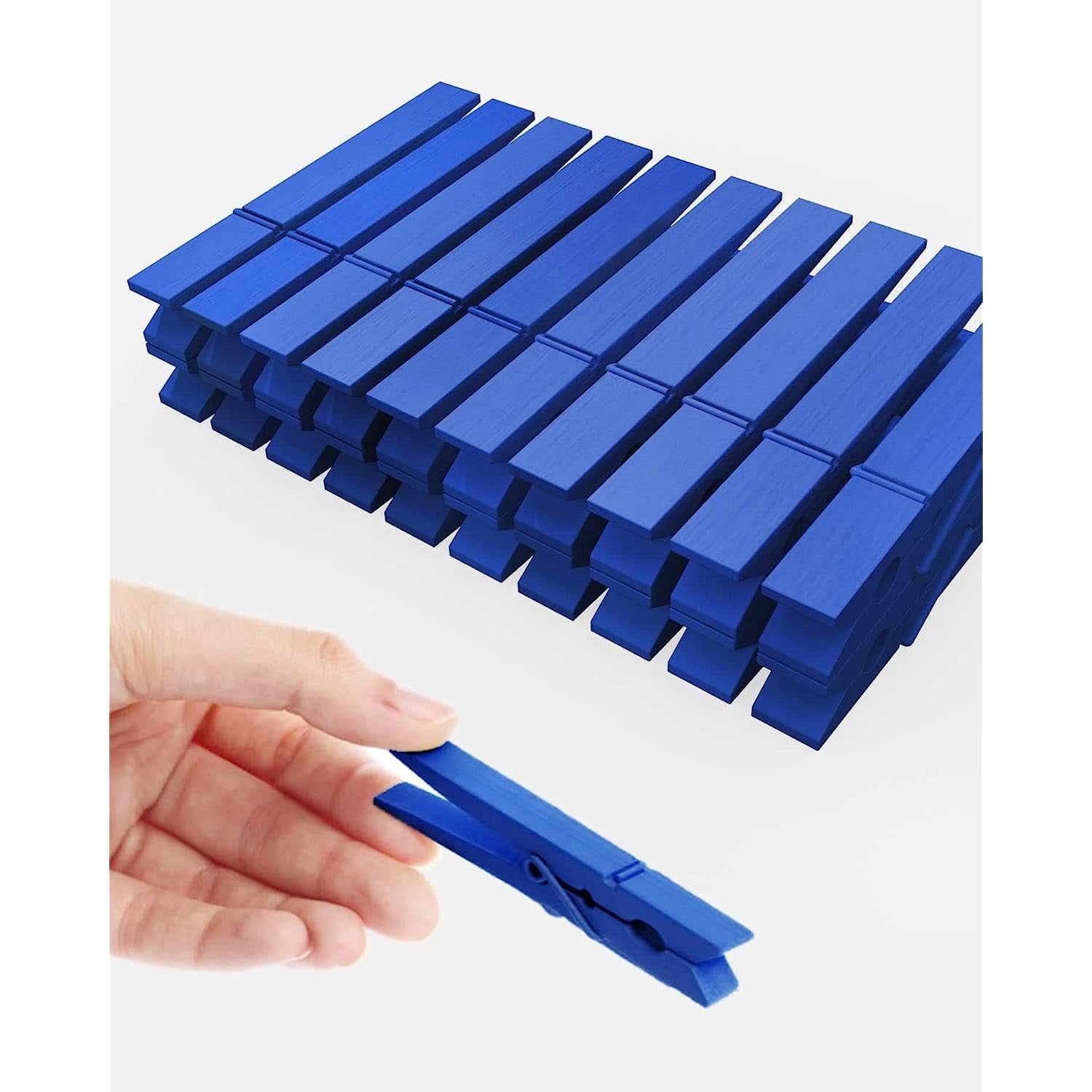 Blue Clothes Pins, Colored Wooden Clothespins for Baby Shower Game