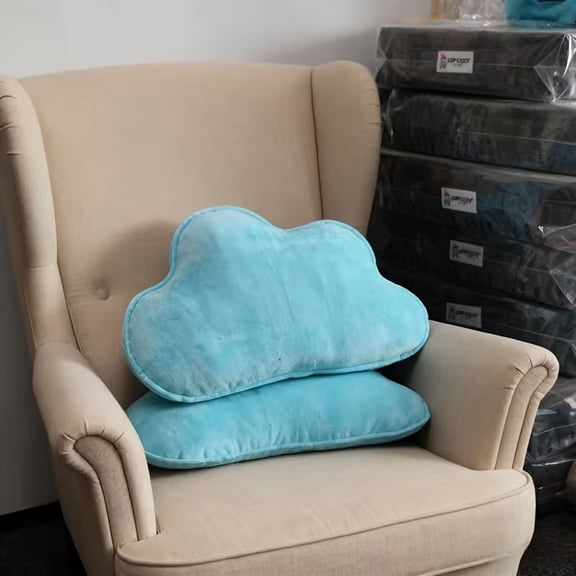 Blue Cloud Cushion Decorative Pillow for Bed Backrest Support Soft Plush