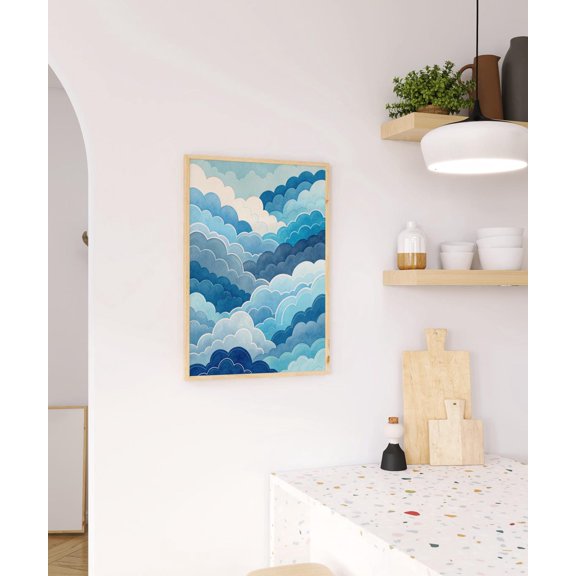 Blue Cloud Style Calm Sky Room Decor Poster Unframed Paper Print