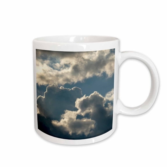 3drose, Blue Clouded Sky Storm, 15oz Mug