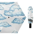 thumbnail image 1 of Blue Clouds All Weather Umbrella Triple Folding Parasol 6 Ribs UV Protection Portable, 1 of 8