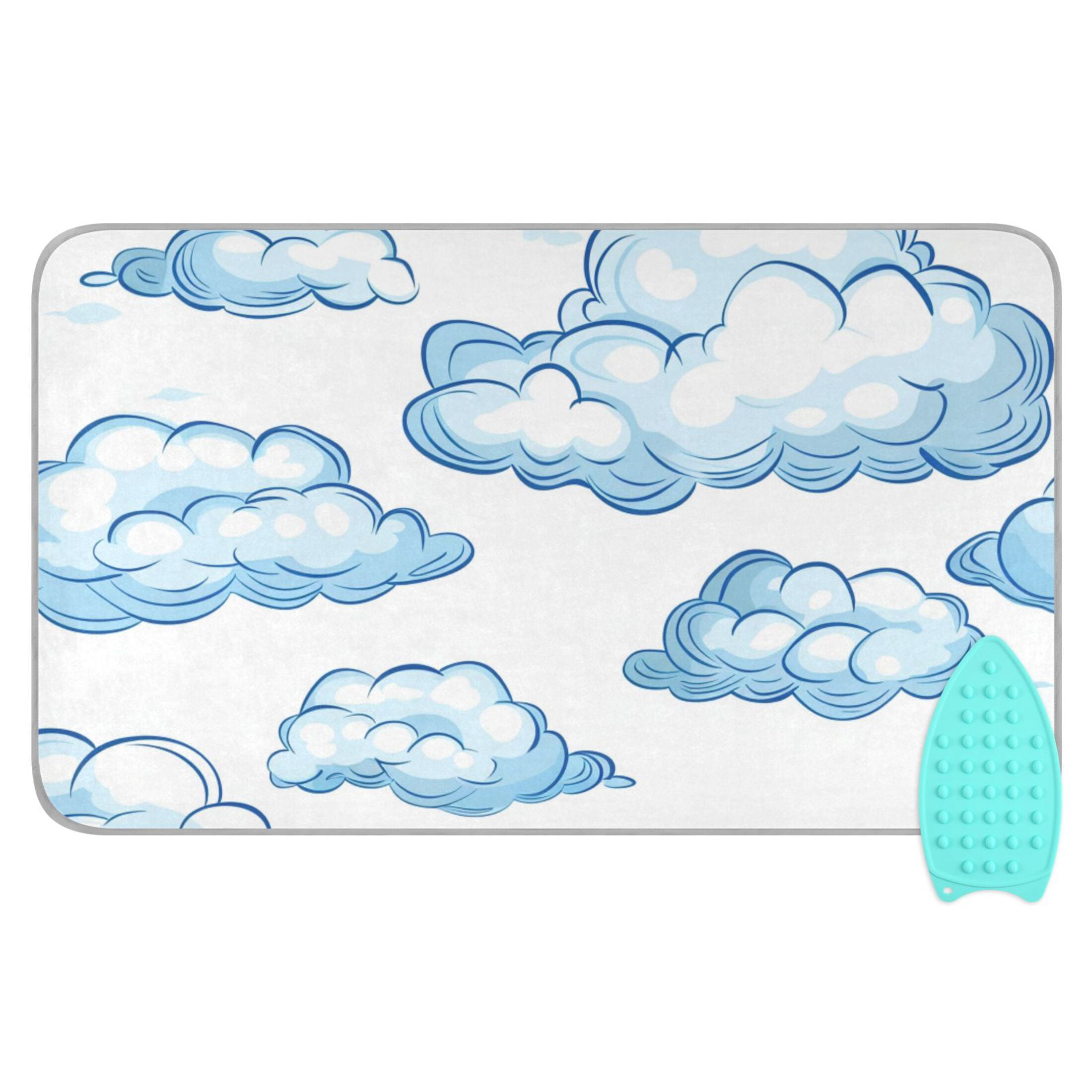 Blue Clouds Ironing Mat Blanket Portable Travel Ironing Pad Heat Resistant Pad 47.2" x 27.6”