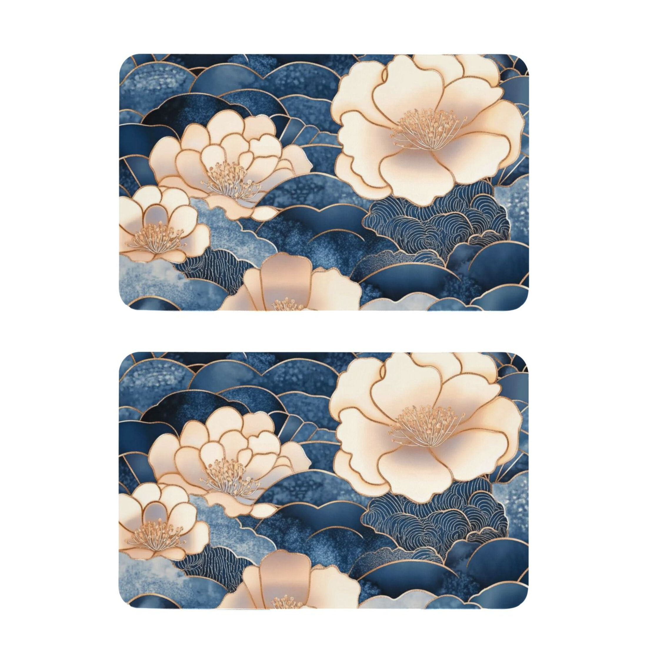 Blue Clouds and Flowers Fridge Magnets Square Refrigerator Magnets ...