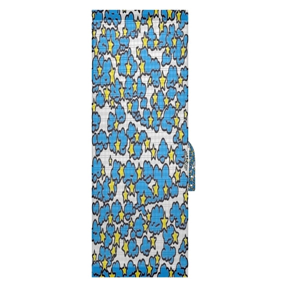 Blue Clouds and Stars Door Side Curtain 54x40in Privacy Shade UV Protection Rod Pockets