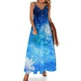 Blue Cloudy Night Sky Sleeveless Dress womens clothing women's clothing
