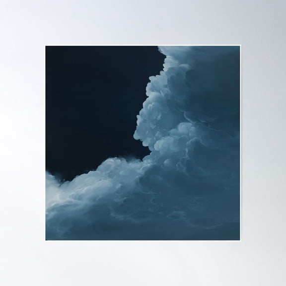 Blue Cloudy Storm Poster Wall Art, Modern Wall Decor, 24x24 UNFRAMED