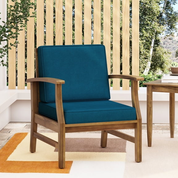 Blue Club Chair - Element Resistant - Patio Gathering / High Weight Bearing