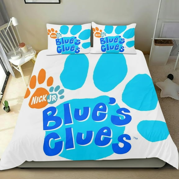 Blue Clues Themed Bed Sheet Set Three Piece Set 53x79 Inches Comfortable And Skin Friendly Unique Design Creating A Star Studded Night