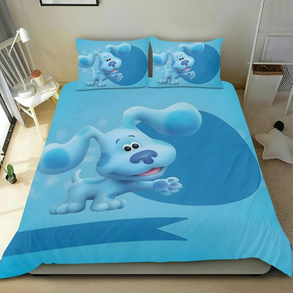 Blue Clues Themed Bed Sheet Set Three Piece Set 53x79 Inches Comfortable And Skin Friendly Unique Design Creating A Star Studded Night