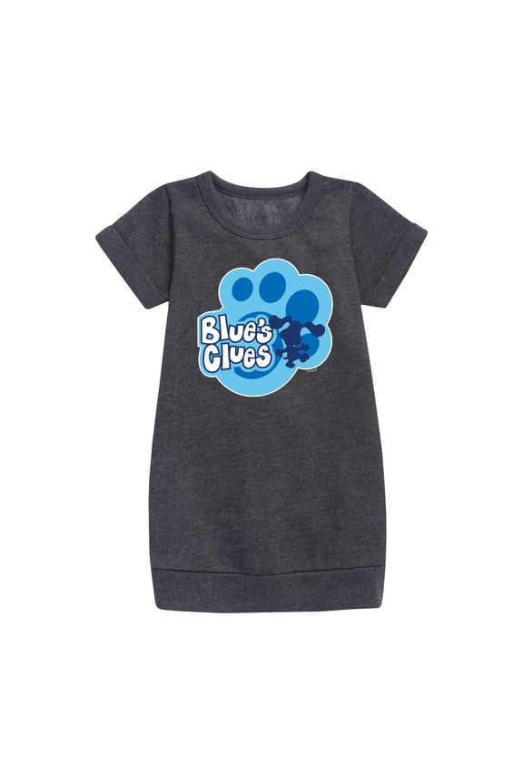 Blue Clues & You! - Blue Clues Paw Logo - Toddler And Youth Girls Fleece Dress