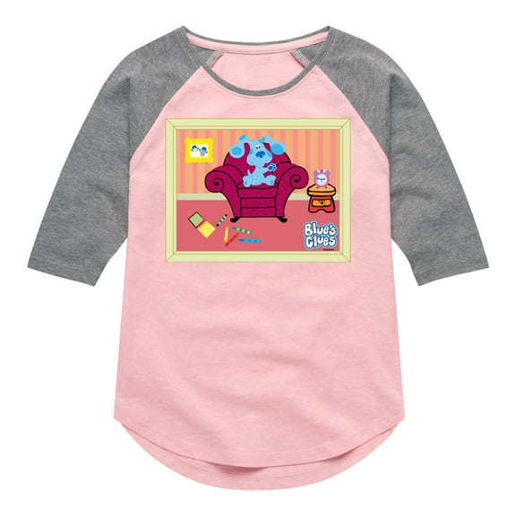 Blue Clues & You! - Blue Polaroid - Toddler And Youth Girls Raglan Graphic T-Shirt