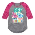 thumbnail image 1 of Blue Clues & You! - Blue's Friend Forever - Toddler And Youth Girls Raglan Graphic T-Shirt, 1 of 4