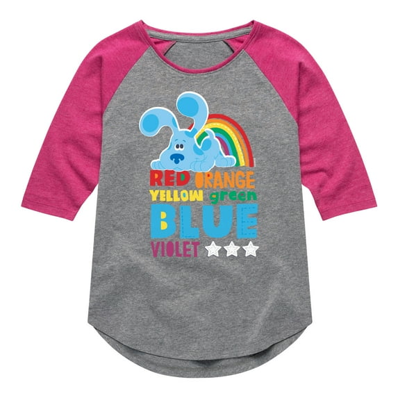 Blue Clues & You! - Colors Of The Rainbow - Toddler And Youth Girls Raglan Graphic T-Shirt