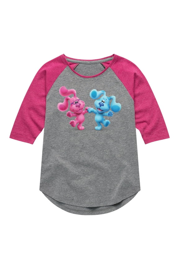 Blue Clues & You! - Happy Blue - Toddler And Youth Girls Raglan Graphic T-Shirt