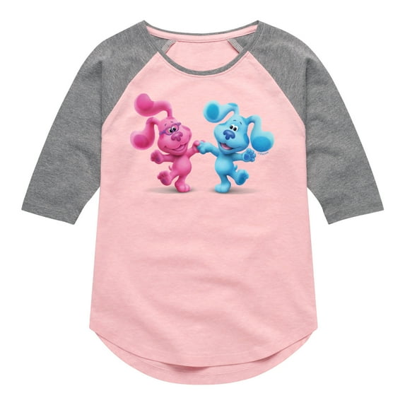 Blue Clues & You! - Happy Blue - Toddler And Youth Girls Raglan Graphic T-Shirt