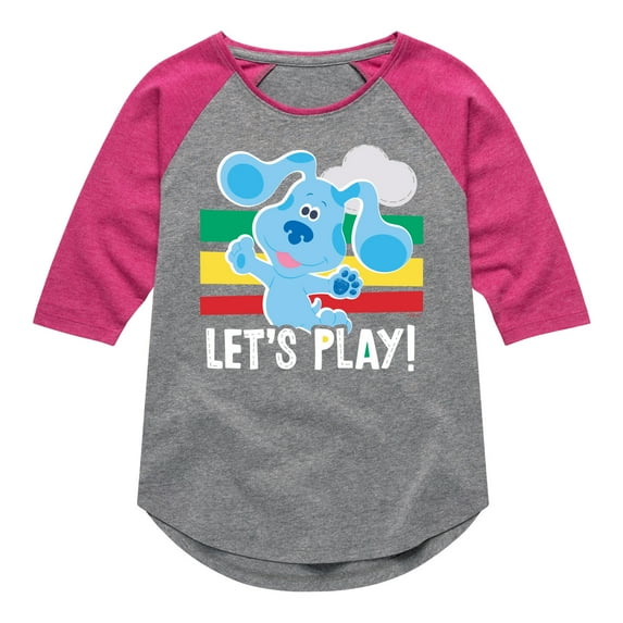 Blue Clues & You! - Let's Play - Toddler And Youth Girls Raglan Graphic T-Shirt