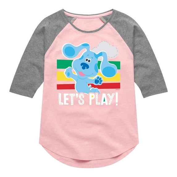 Blue Clues & You! - Let's Play - Toddler And Youth Girls Raglan Graphic T-Shirt