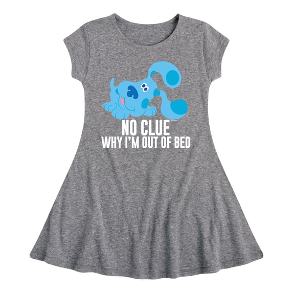 Blue Clues & You! - No Clue Why I'm Out Of Bed - Toddler And Youth Girls Fit And Flare Dress